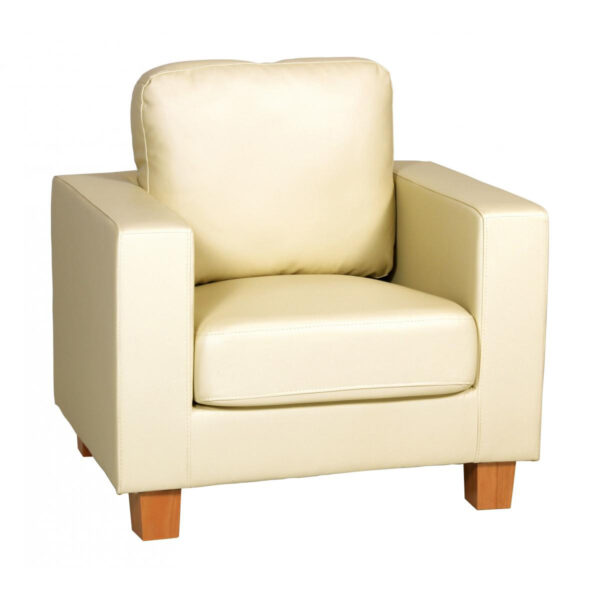 Chesterfield 1 Seater Sofa PU - Cream