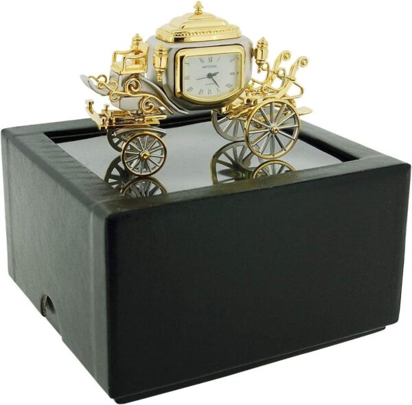 GTP Miniature Clock Two Tone Plated Jubilee Royal State Coach Novelty Collectors Clock IMP1050 - CLEARANCE NEEDS RE-BATTERY - Image 3