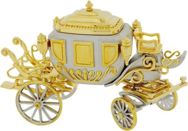 GTP Miniature Clock Two Tone Plated Jubilee Royal State Coach Novelty Collectors Clock IMP1050 - CLEARANCE NEEDS RE-BATTERY - Image 2