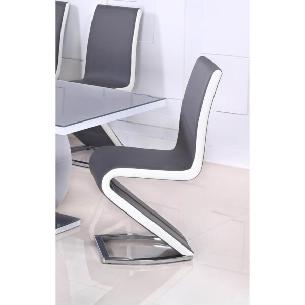 Aldridge Dining Chair Black with White PU Sides (2s) - Image 3