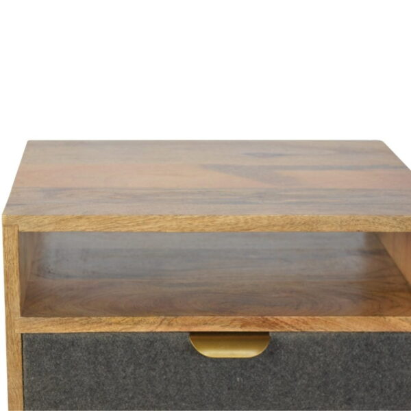 Grey Tweed Bedside with Open Slot - Image 4