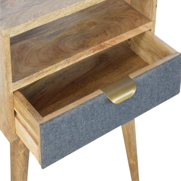 Grey Tweed Bedside with Open Slot - Image 7