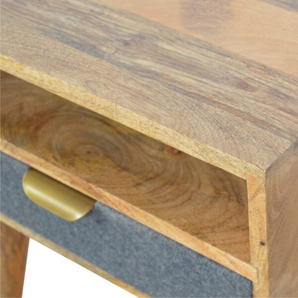 Grey Tweed Bedside with Open Slot - Image 6