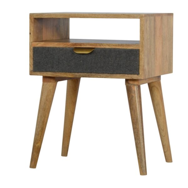 Grey Tweed Bedside with Open Slot - Image 2