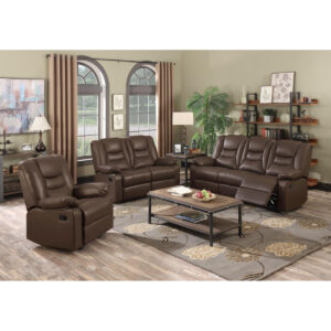 Kirk Recliner Bonded PU 3 Seater - Dark Chocolate