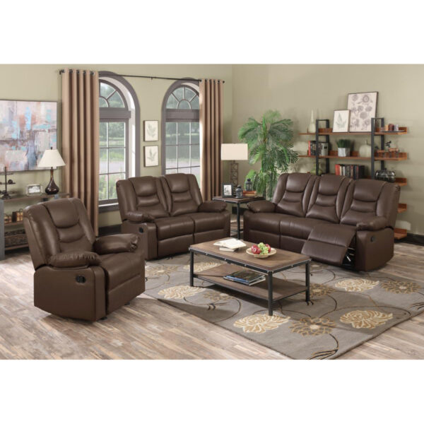Kirk Recliner Bonded PU 3 Seater - Black