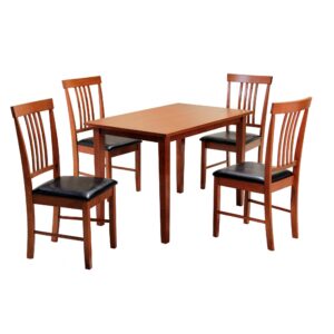 Massa Medium Dining Set with 4 Chairs - Mahogany