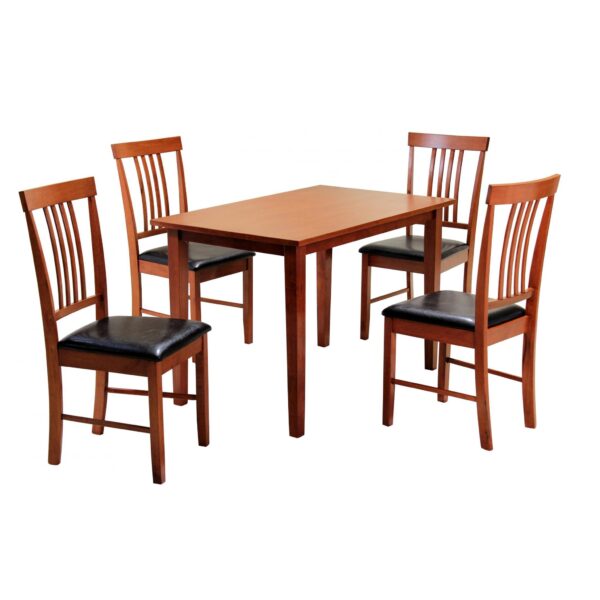 Massa Medium Dining Set with 4 Chairs - Mahogany