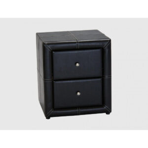 Odessa Nightstand 2 Drawer PU - Black