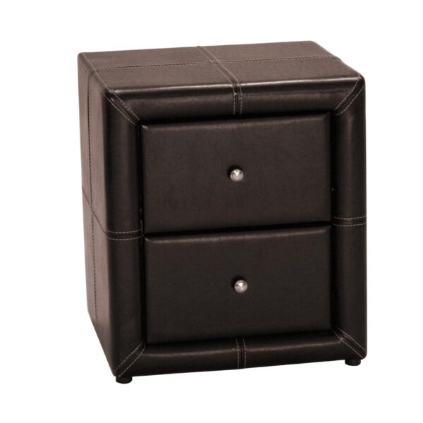 Odessa Nightstand 2 Drawer PU - Brown