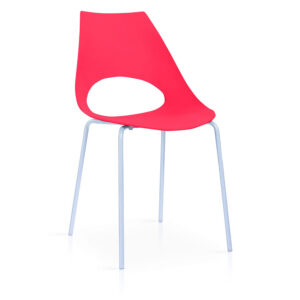 Orchard Plastic (PP) Chairs with Metal Legs Chrome - Red
