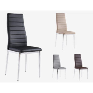 Pearl PU Chairs with Chrome Legs - Grey