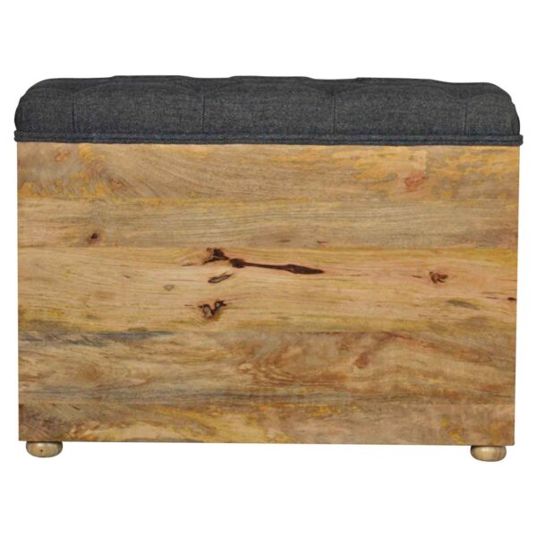 Black Tweed 1 Drawer Bench - Image 3
