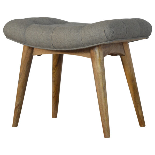 Curved Grey Tweed Bench - Image 3