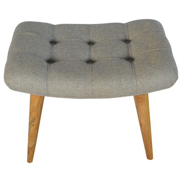 Curved Grey Tweed Bench - Image 4