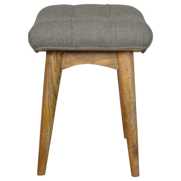 Curved Grey Tweed Bench - Image 8