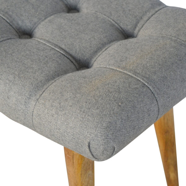 Curved Grey Tweed Bench - Image 5