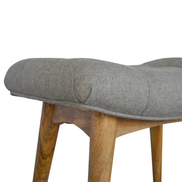 Curved Grey Tweed Bench - Image 6