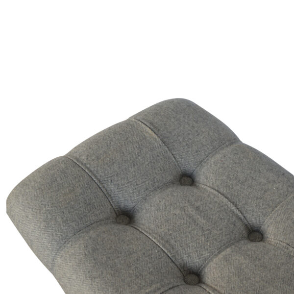 Curved Grey Tweed Bench - Image 9