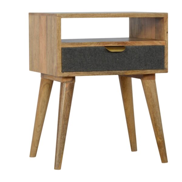 Grey Tweed Bedside with Open Slot - Image 3