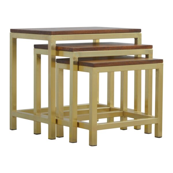Chunky Gold Stool Set of 3 - Image 5