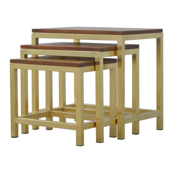 Chunky Gold Stool Set of 3 - Image 4