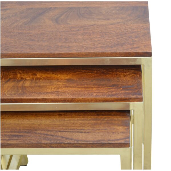 Chunky Gold Stool Set of 3 - Image 3