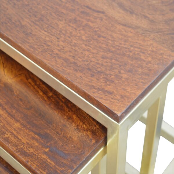 Chunky Gold Stool Set of 3 - Image 6