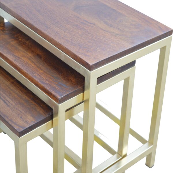 Chunky Gold Stool Set of 3 - Image 7