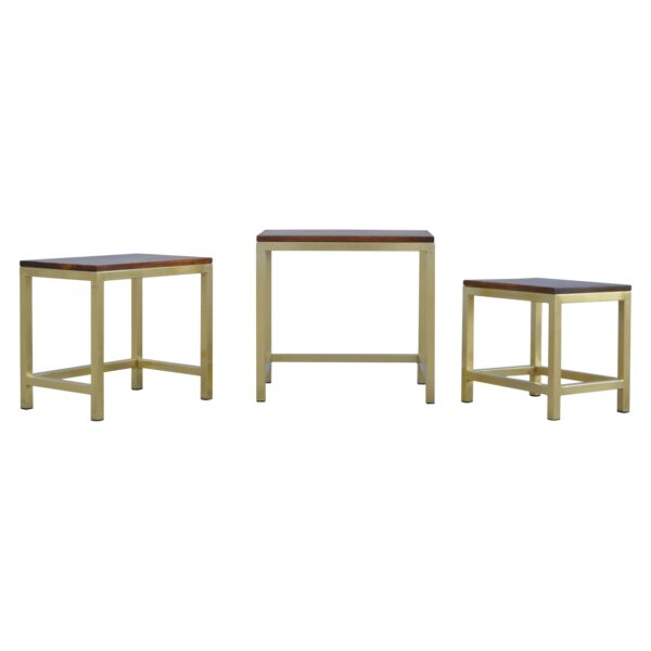 Chunky Gold Stool Set of 3 - Image 2