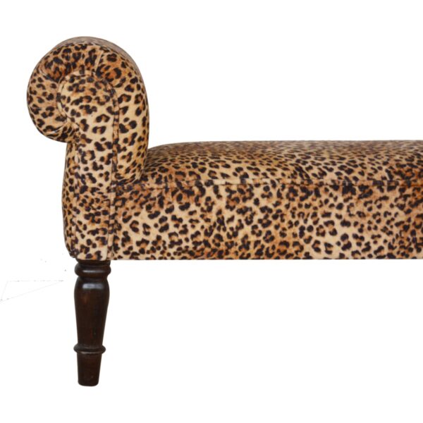 Leopard Print Velvet Bench - Image 3