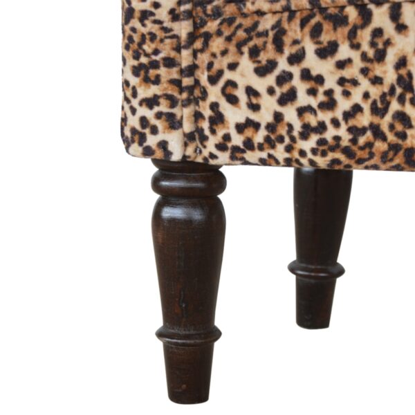 Leopard Print Velvet Bench - Image 7