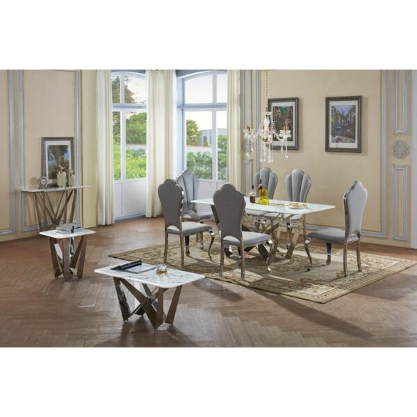 Sardinia Marble Console Table with Stainless Steel Base - Image 2