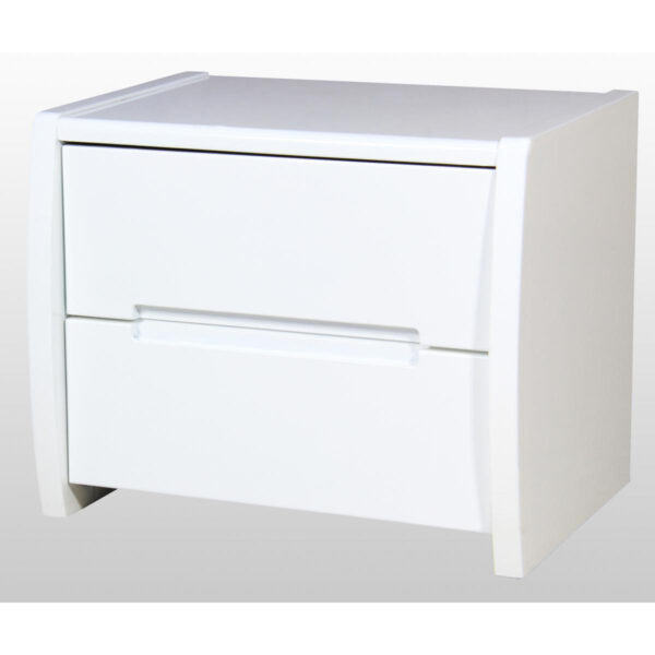 Tanya High Gloss Bedside White - Image 2