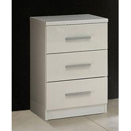 Topline Bedside 3 Drawer - White