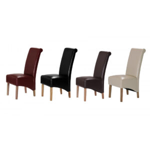 Trafalgar PU Chair Rubberwood Leg - Red