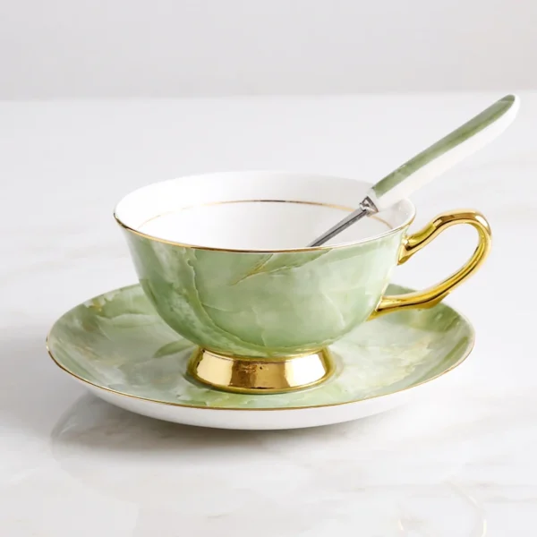 Europe Bone China Coffee Cup Saucer Spoon Set 200ml Luxury Ceramic Mug Top-grade Porcelain Tea Cup Cafe Teaware Party Drinkware - Image 59