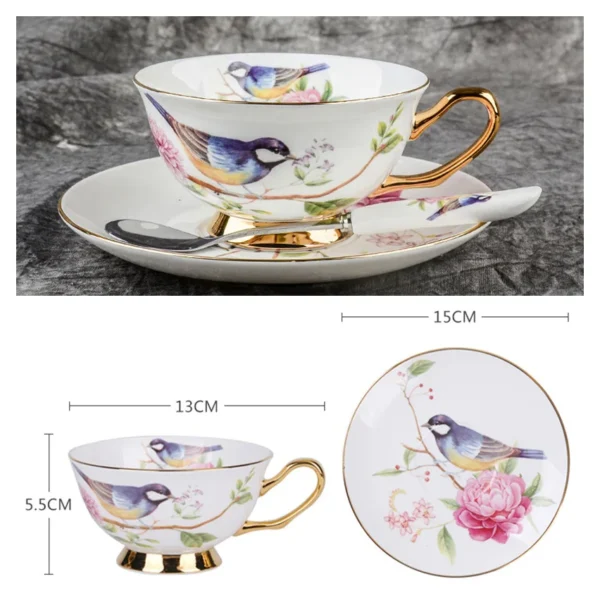 Europe Bone China Coffee Cup Saucer Spoon Set 200ml Luxury Ceramic Mug Top-grade Porcelain Tea Cup Cafe Teaware Party Drinkware - Image 44