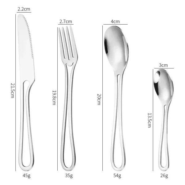 4pcs INS Cutlery Set 304 Stainless Steel Knife Fork Spoon Steak Western Dessert Cake Flatware Dinnerware Kitchen Accessories - Image 5