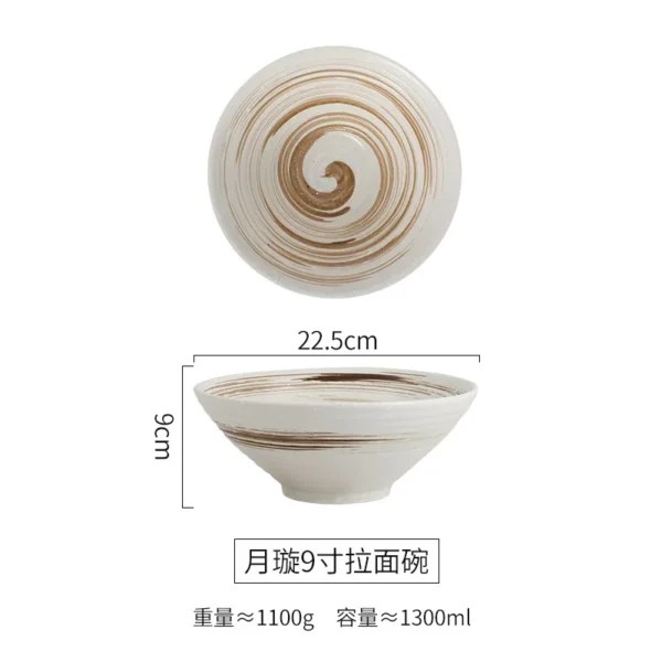 Japanese Creative Ceramic Bowl Home Ramen Soup Bowl Restaurant Rain-Hat Shaped Bowl Ajisen Ramen Rice Noodle Bowl - Image 6