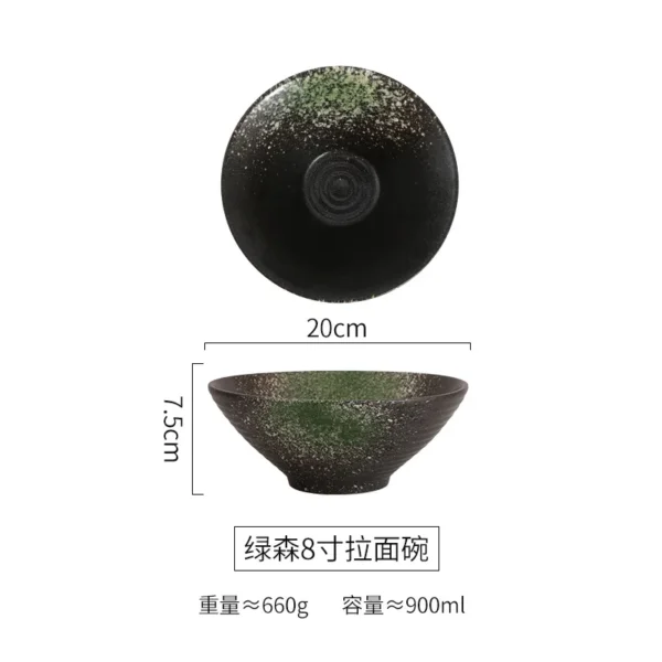 Japanese Creative Ceramic Bowl Home Ramen Soup Bowl Restaurant Rain-Hat Shaped Bowl Ajisen Ramen Rice Noodle Bowl - Image 14