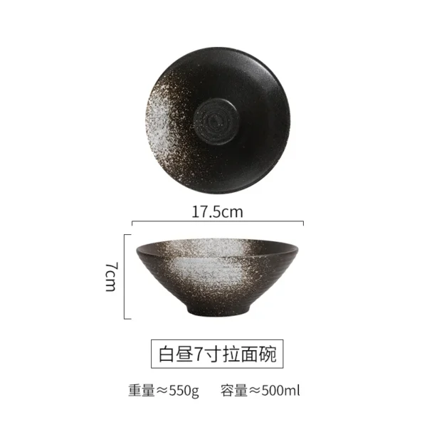 Japanese Creative Ceramic Bowl Home Ramen Soup Bowl Restaurant Rain-Hat Shaped Bowl Ajisen Ramen Rice Noodle Bowl - Image 10