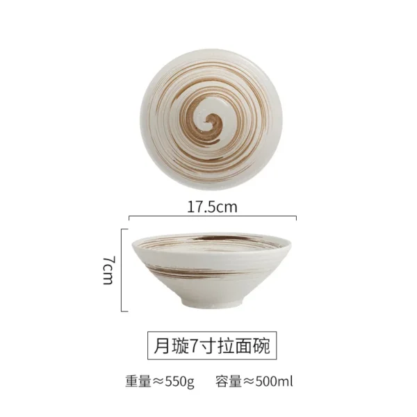 Japanese Creative Ceramic Bowl Home Ramen Soup Bowl Restaurant Rain-Hat Shaped Bowl Ajisen Ramen Rice Noodle Bowl - Image 13