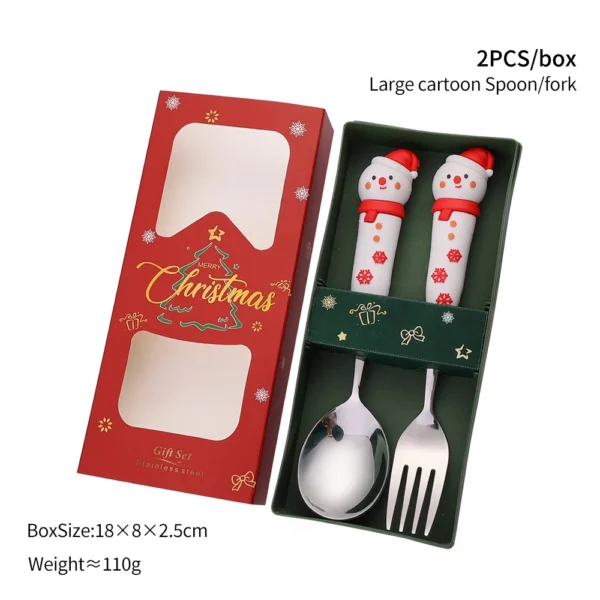 Christmas Coffee Spoons Forks Set Stainless Steel Spoon Forks Christmas Gifts for Kids Fruit Fork Coffee Spoon Dessert Spoon Set - Image 21