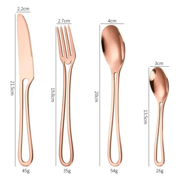 4pcs INS Cutlery Set 304 Stainless Steel Knife Fork Spoon Steak Western Dessert Cake Flatware Dinnerware Kitchen Accessories - Image 8