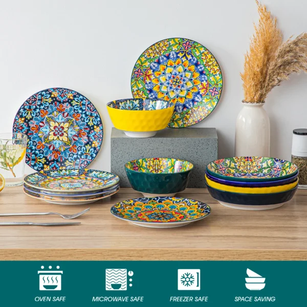 vancasso 6/12 Piece Porcelain Dinner Plates Crockery Breakfast Plate Set Scratch Resistant Flat Plates Dinnerware Set for 6 - Image 4
