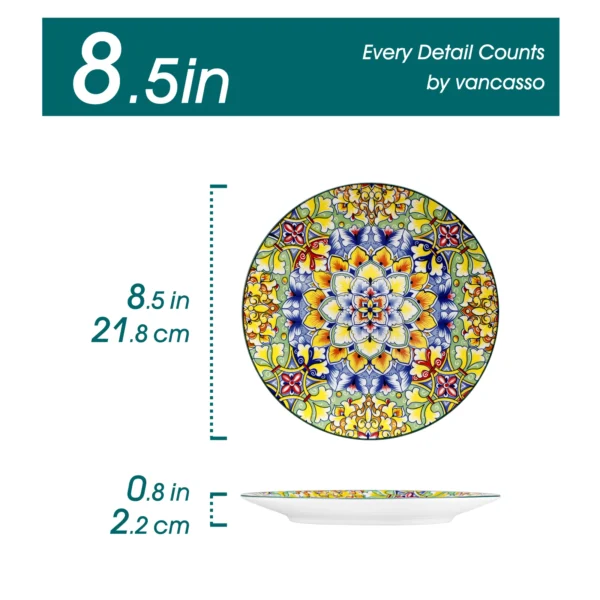 vancasso 6/12 Piece Porcelain Dinner Plates Crockery Breakfast Plate Set Scratch Resistant Flat Plates Dinnerware Set for 6 - Image 2