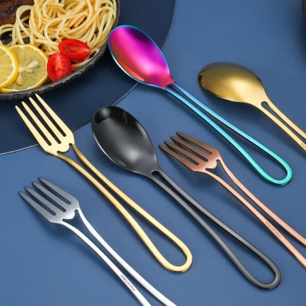 4pcs INS Cutlery Set 304 Stainless Steel Knife Fork Spoon Steak Western Dessert Cake Flatware Dinnerware Kitchen Accessories - Image 3