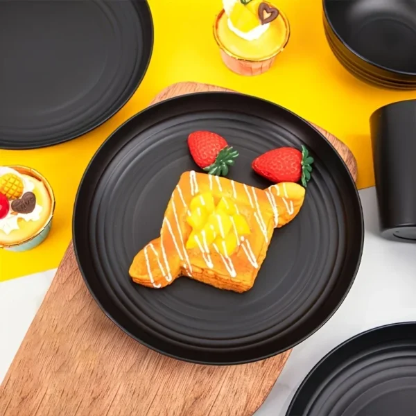16pcs Eco Tableware Set - Biodegradable Plates Bowls Cups, Heat-Resistant Compostable BPA-Free Plant-Based for Family Kids - Image 3