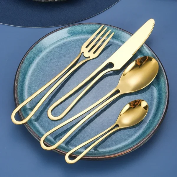 4pcs INS Cutlery Set 304 Stainless Steel Knife Fork Spoon Steak Western Dessert Cake Flatware Dinnerware Kitchen Accessories - Image 4
